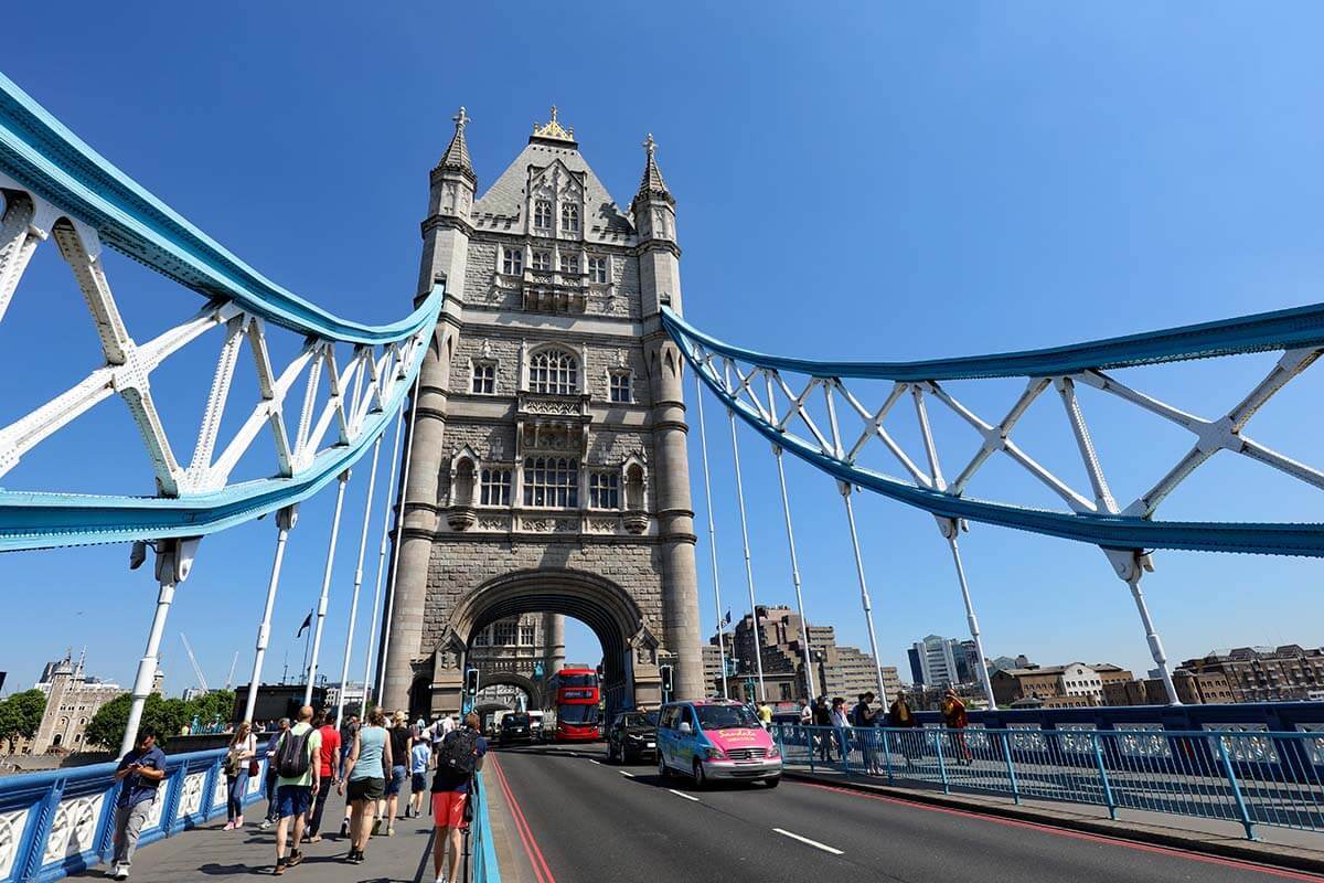 Walking over the Tower Bridge