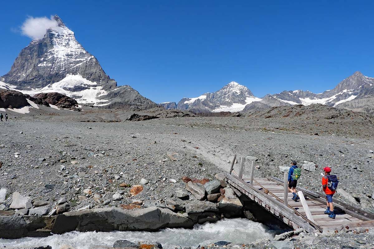 Bridge crossing at the Matterhorn Glacier Hike