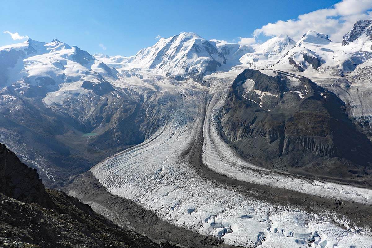 Gorner Glacier at Gornergrat in Switzerland