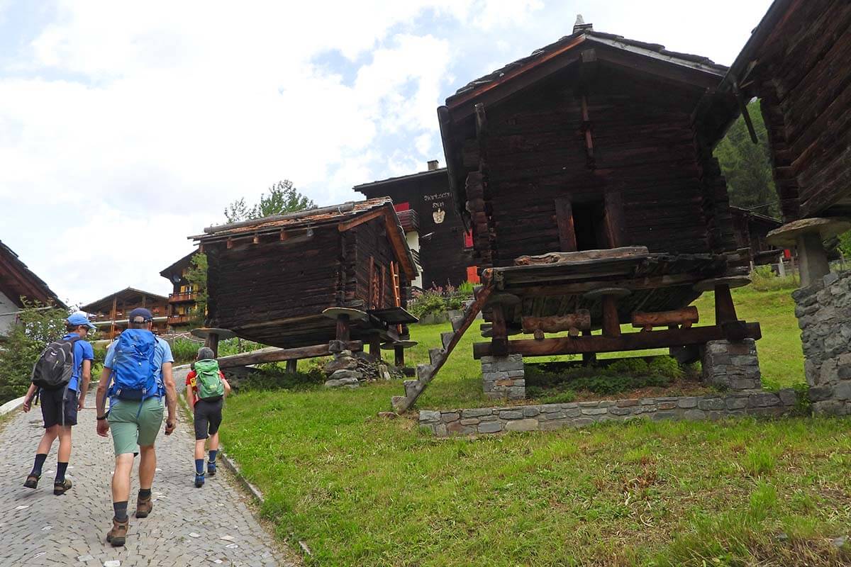 Hiking in Randa town near Zermatt Switzerland