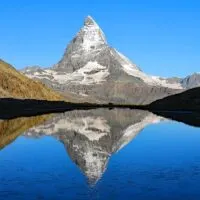 Riffelsee lake in Zermatt Switzerland