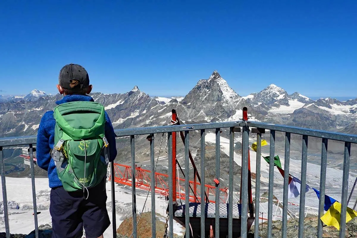 Views from Klein Matterhorn, Matterhorn Glacier Paradise in Zermatt Switzerland