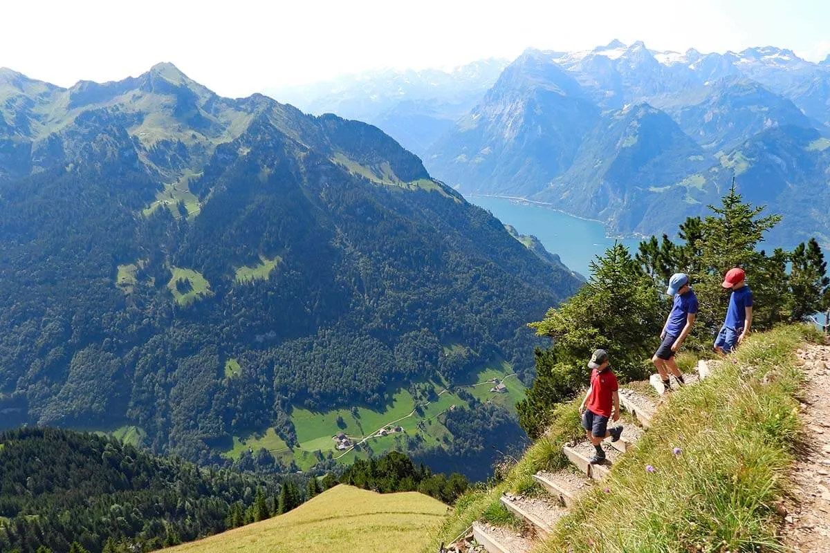 Hiking to Fronalpstock from Klingenstock in Switzerland