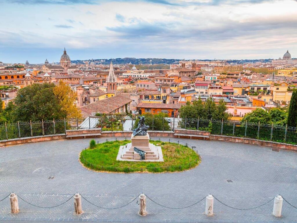 Rome city view from Terrazza del Pincio