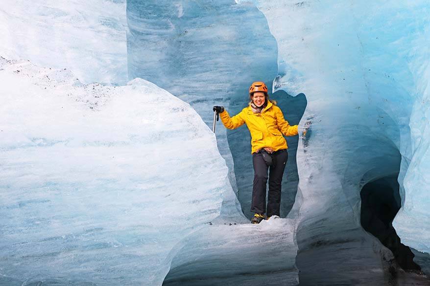 Eishöhle am Solheimajokull-Gletscher auf Island