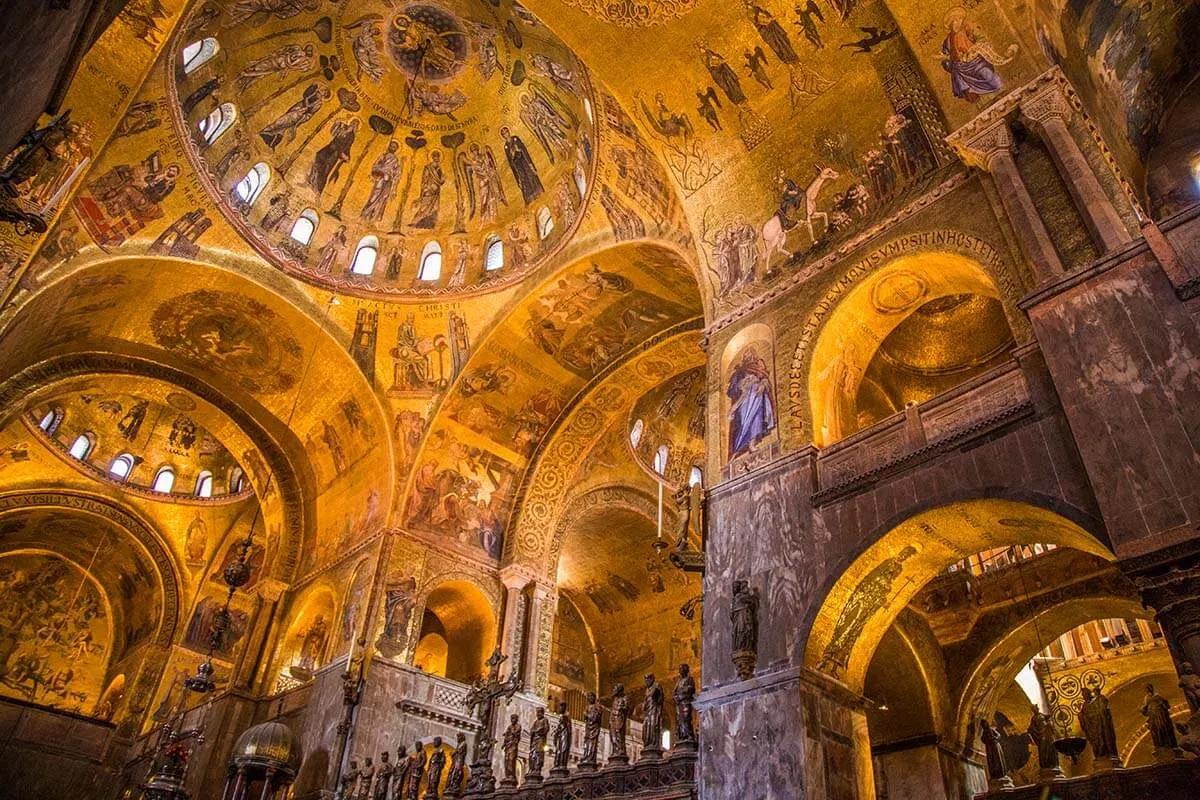 Interior of St Mark's Basilica in Venice