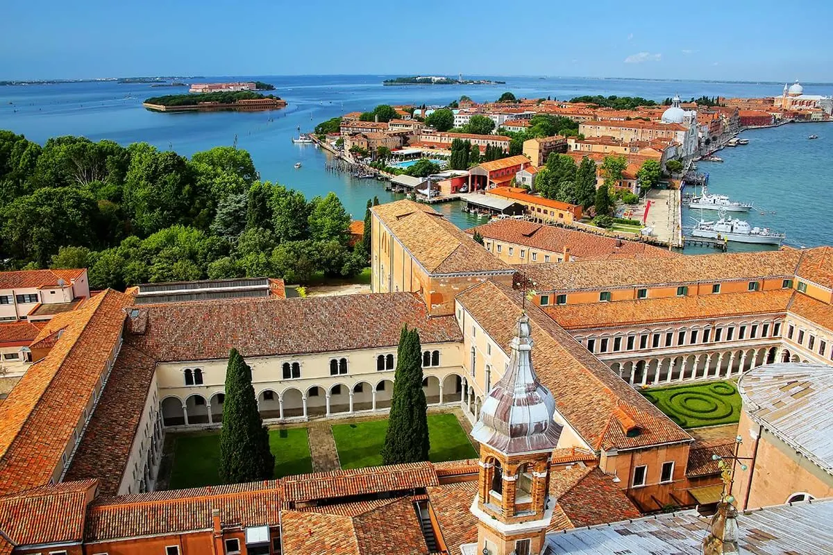 Views from the bell tower of San Giorgio Maggiore in Venice