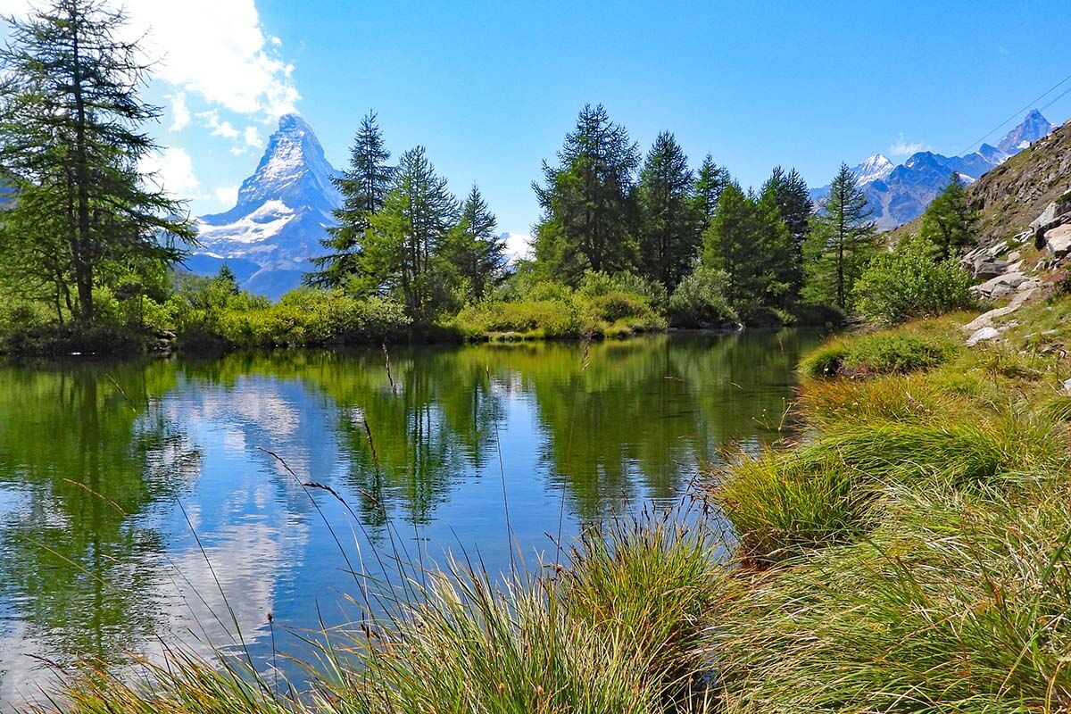 Grindjisee lake near Zermatt Switzerland