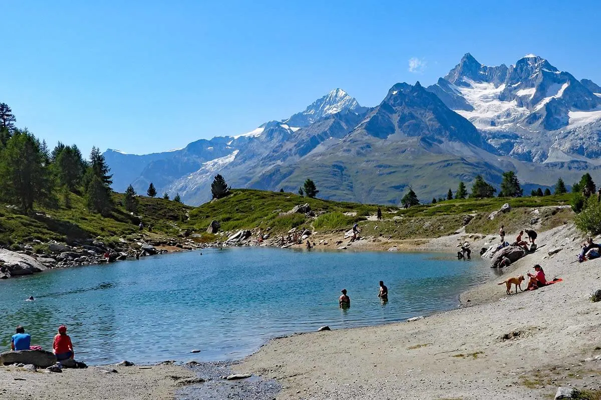 Grunsee lake in Zermatt Switzerland