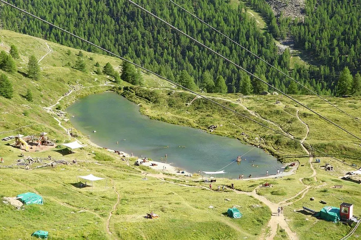 Leisee lake as seen from Sunnegga, Zermatt Switzerland