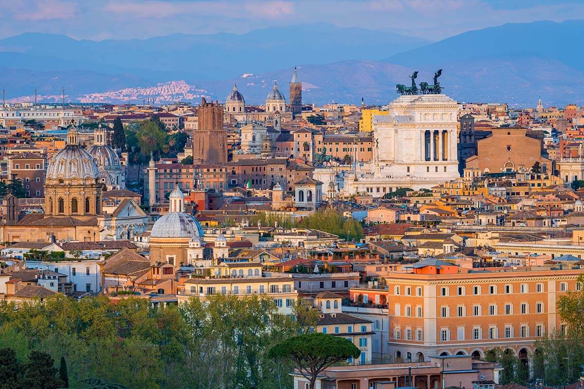 Rome city view from Gianicolo Hill