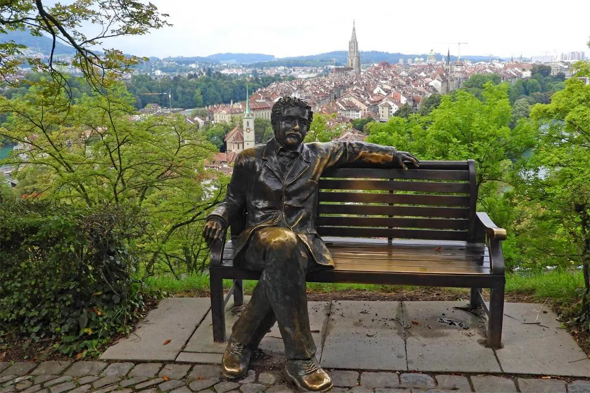 Einstein bench at Rosengarten in Bern Switzerland