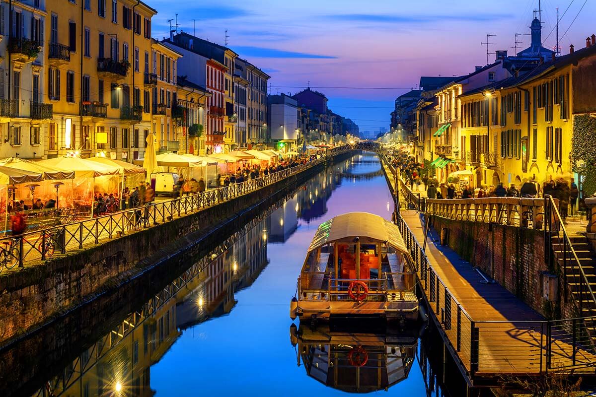 Navigli canals in Milan Italy