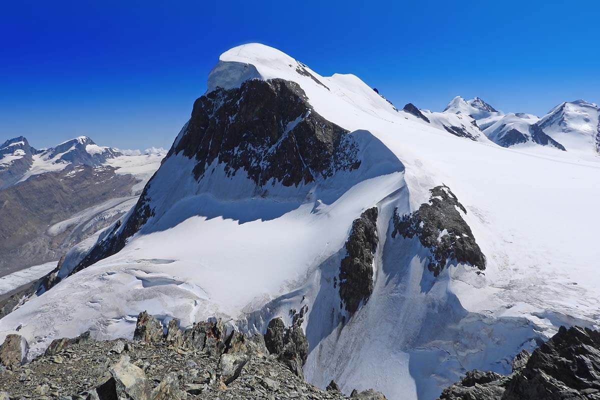 Breithorn mountain between Zermatt Switzerland and Cervinia Italy