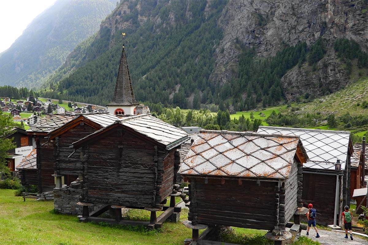 Hiking in Randa village near Zermatt in Switzerland