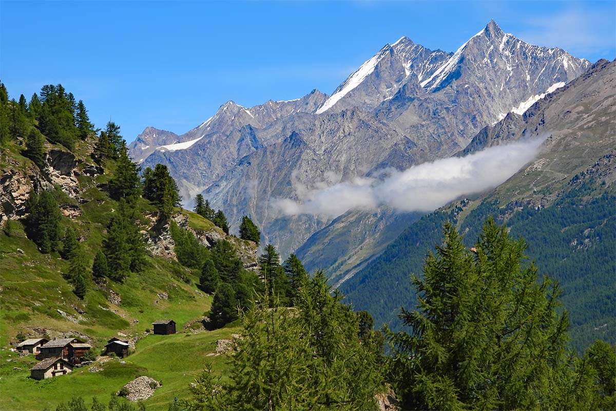 Hiking in Zermatt - scenery along the hike to Zmutt