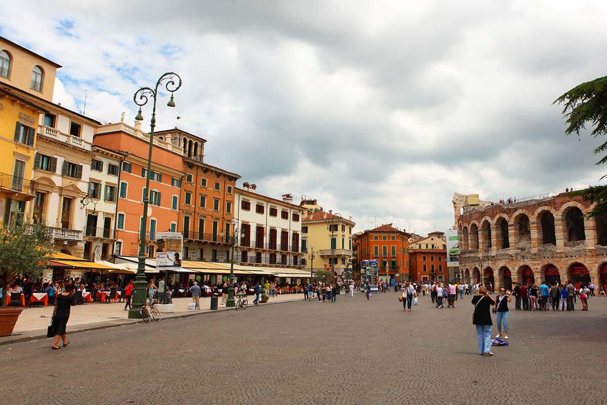 Piazza Bra in Verona Italy