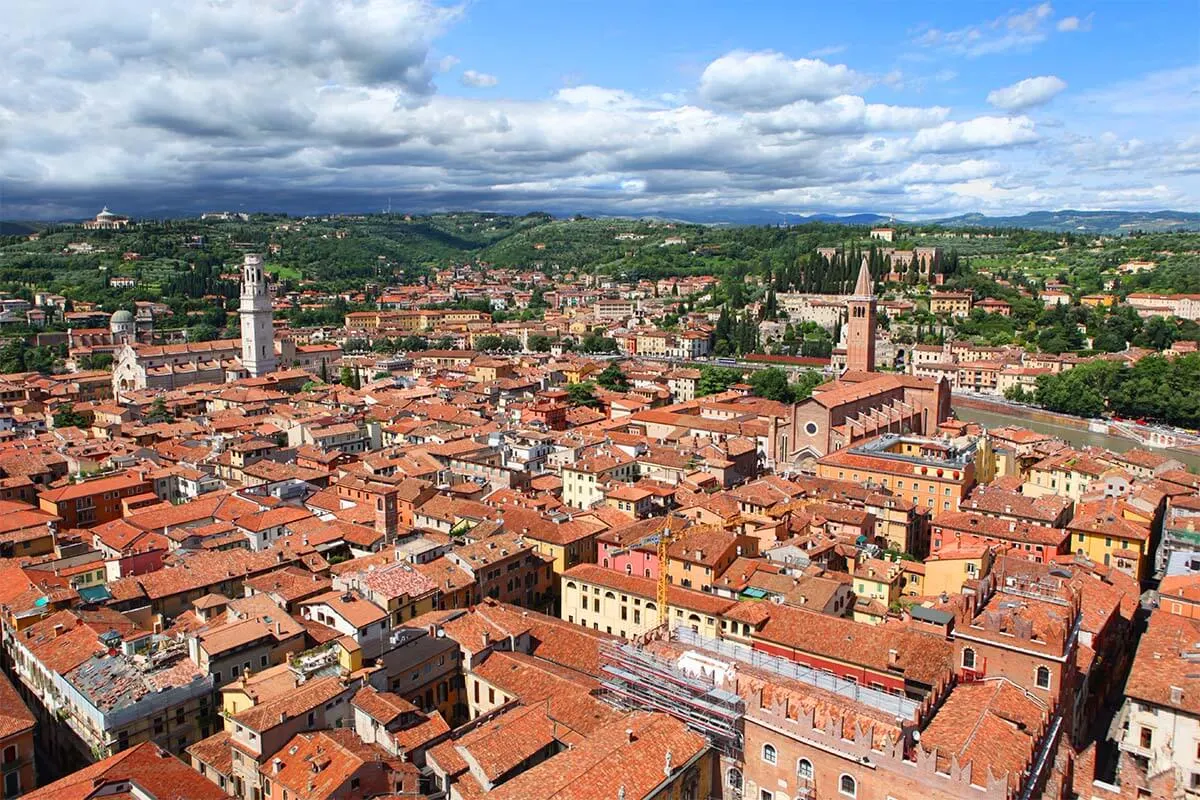 Verona skyline view from Torre dei Lamberti