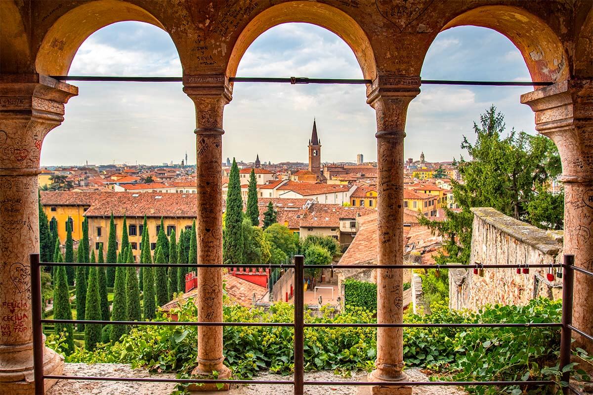 Verona view from the pavilion at il Giardino Giusti