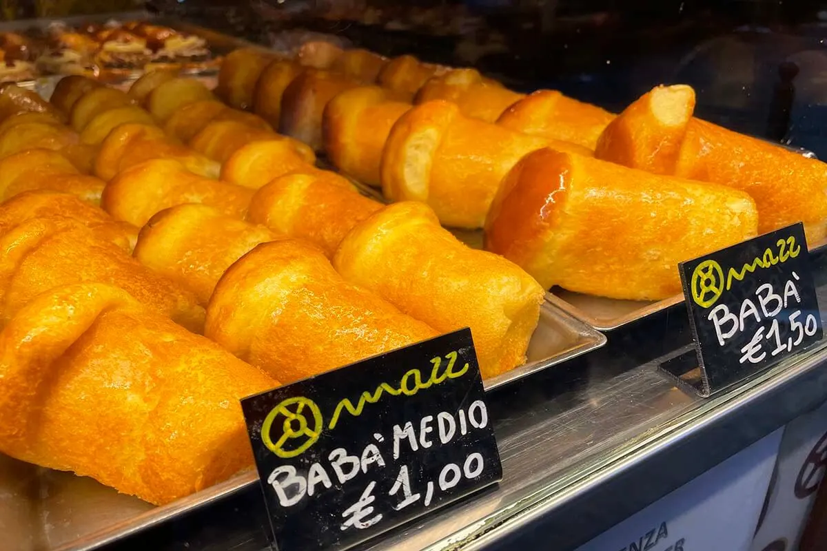 Baba al rum traditional cakes in Naples Italy