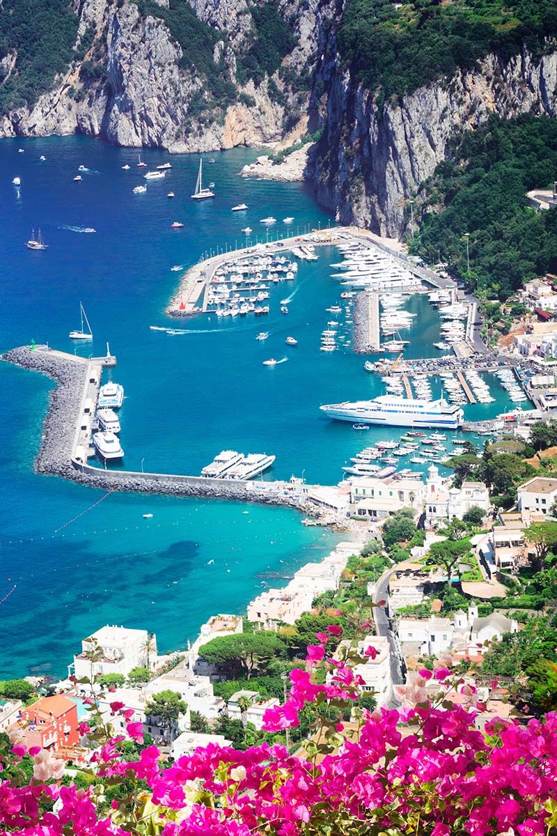 Capri Marina Grande as seen from Anacapri