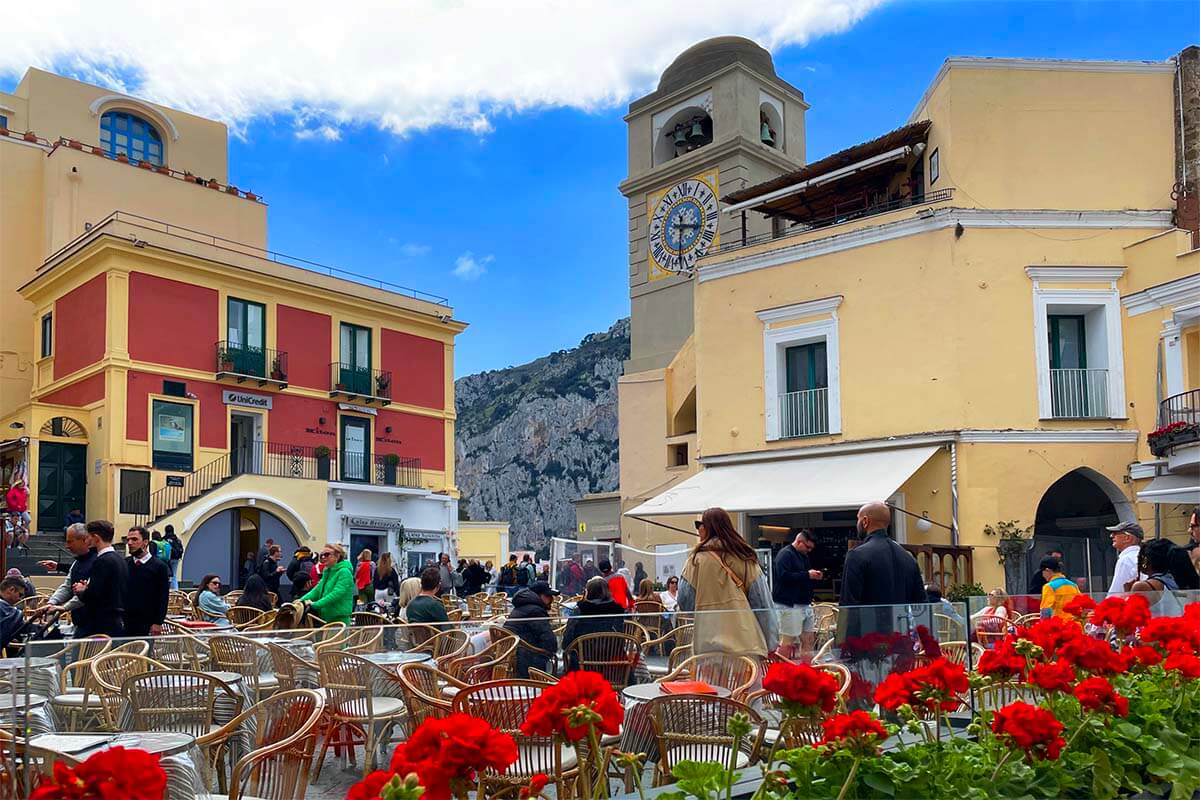 Piazza Umberto I in Capri town center