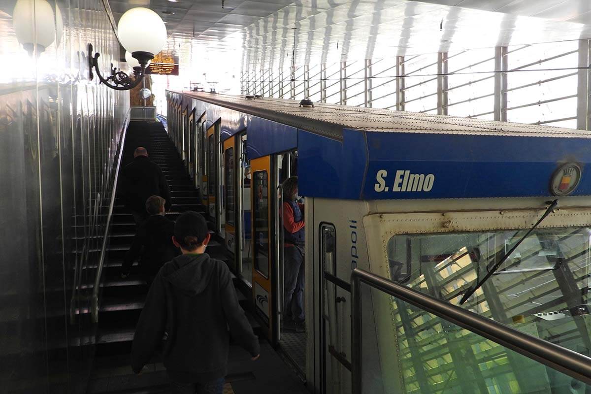 Sant Elmo funicular at Montesanto station in Naples