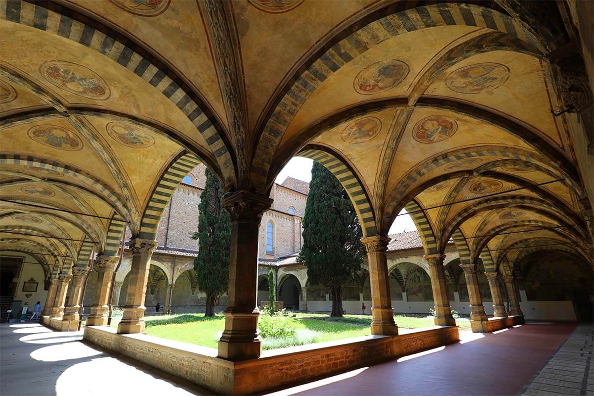 Cloisters of Basilica of Santa Maria Novella in Florence, Italy