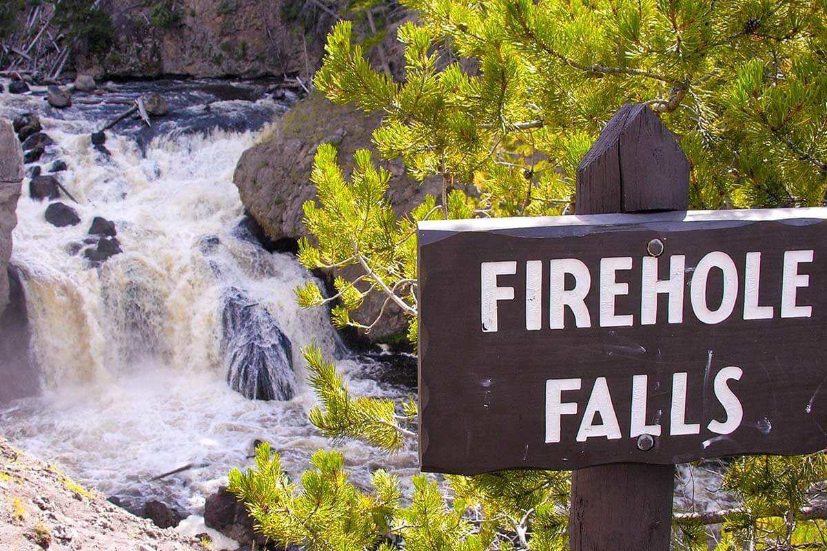 Firehole Falls along the Firehole Canyon Road in Yellowstone National Park