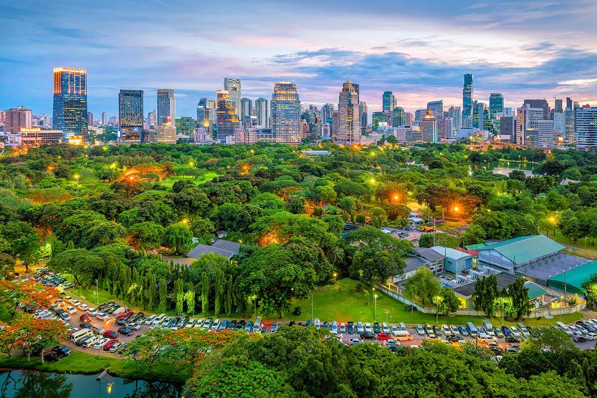 Lumphini Park - one of the most luxury neighborhoods in Bangkok, Thailand