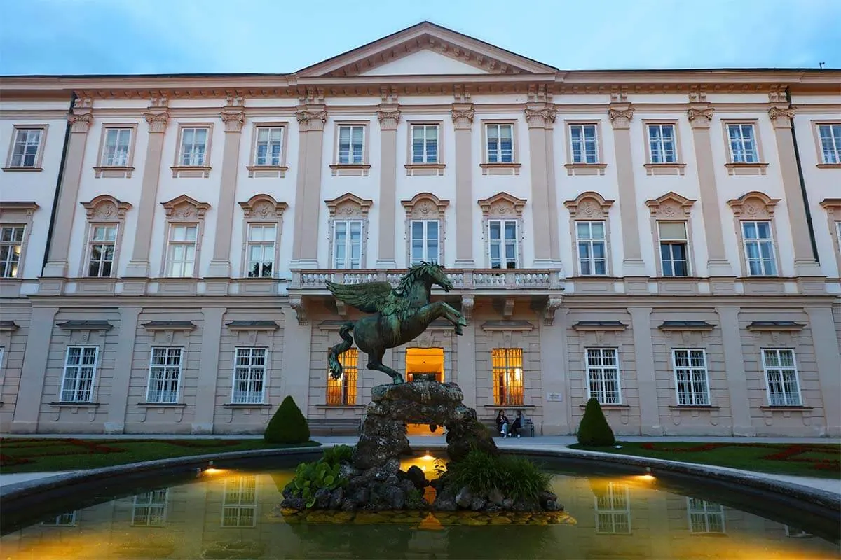 Pegasus Fountain and Mirabell Palace in Salzburg