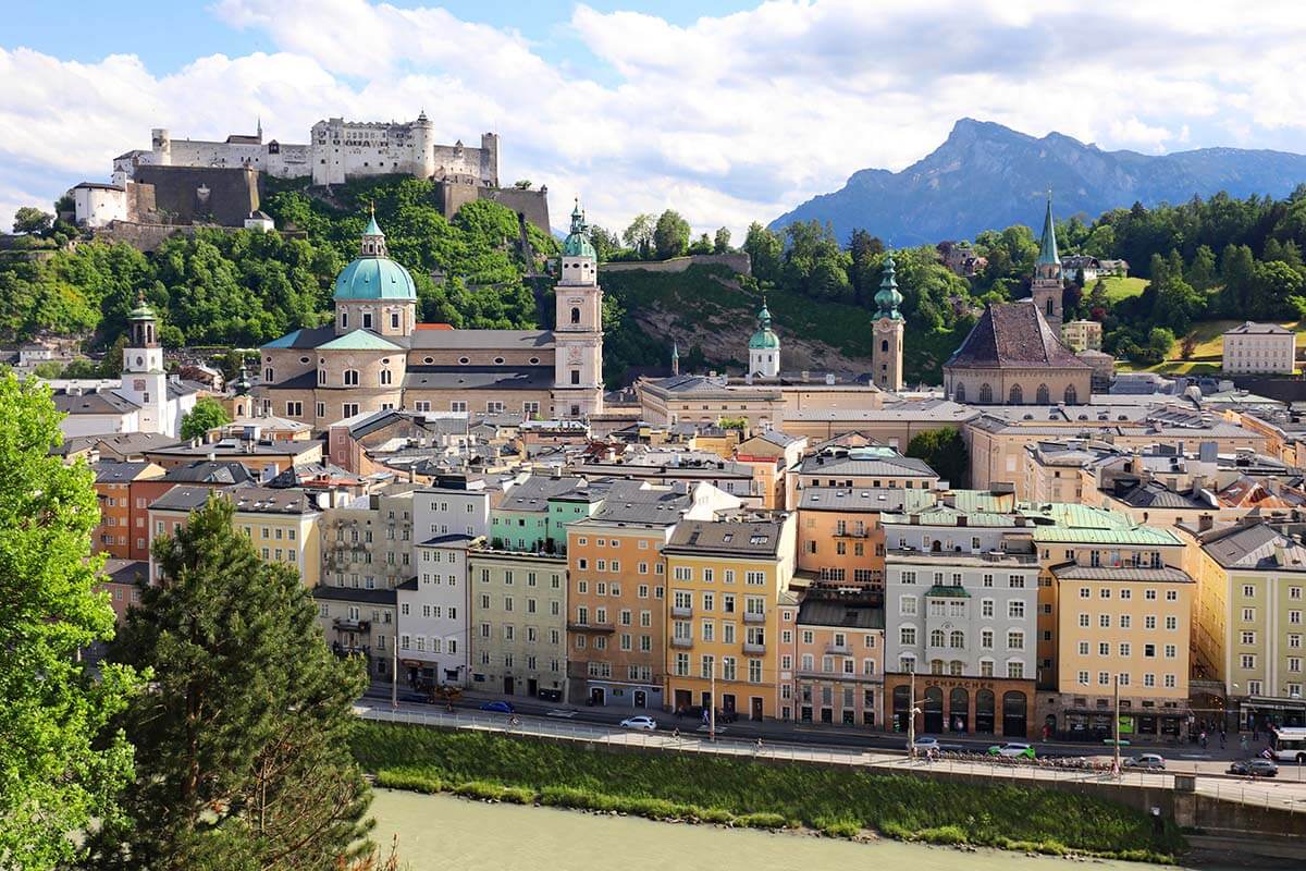 Salzburg old town view from Kapuzinerberg