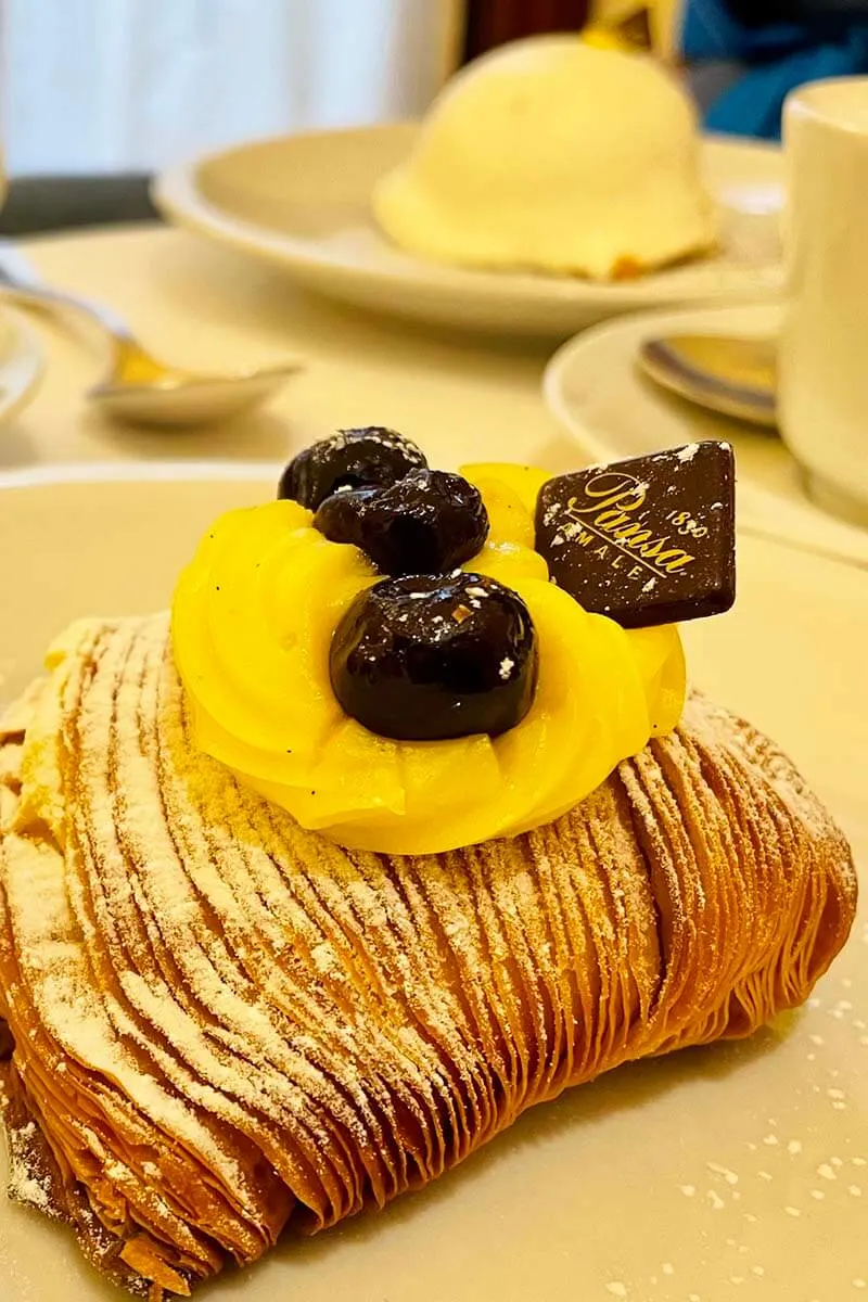 Sfogliatella traditional pastry from Campania region in Italy