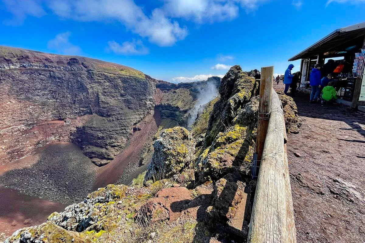 Souvenir kiosk at Mt Vesuvius volcano crater