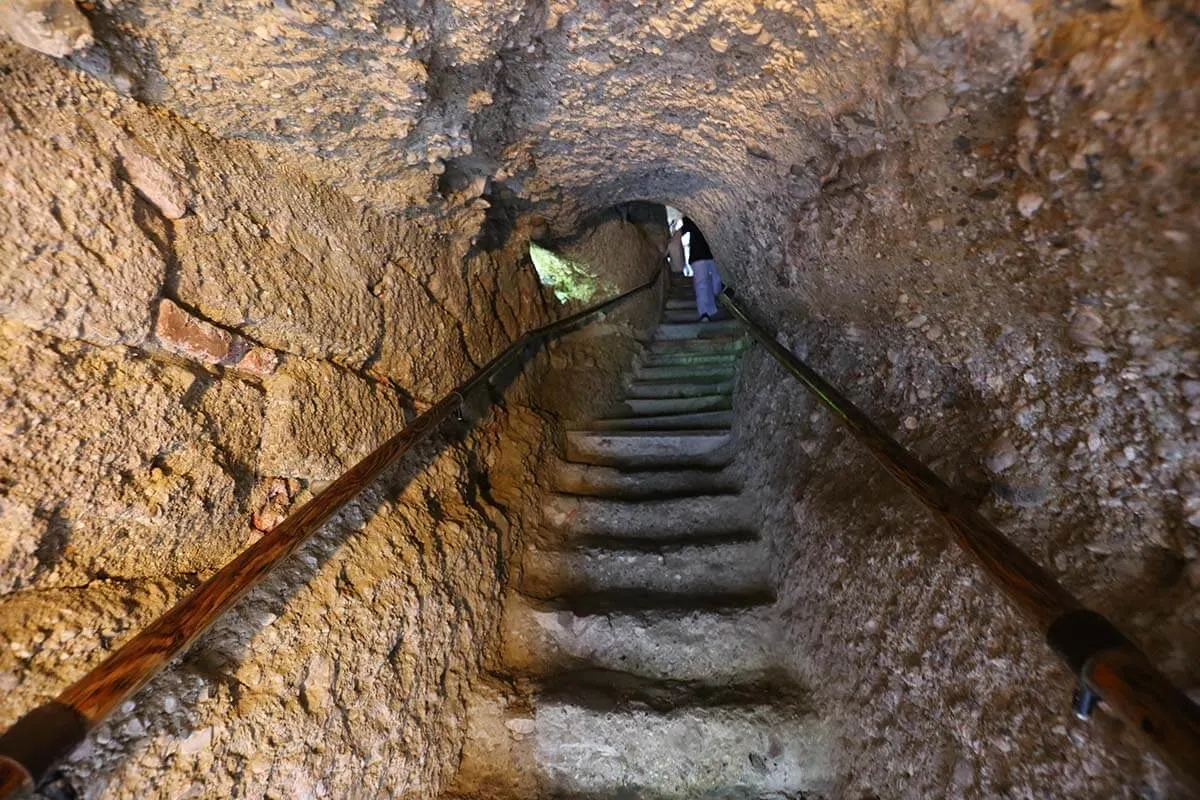 Staircase inside St Peter's Catacombs in Salzburg