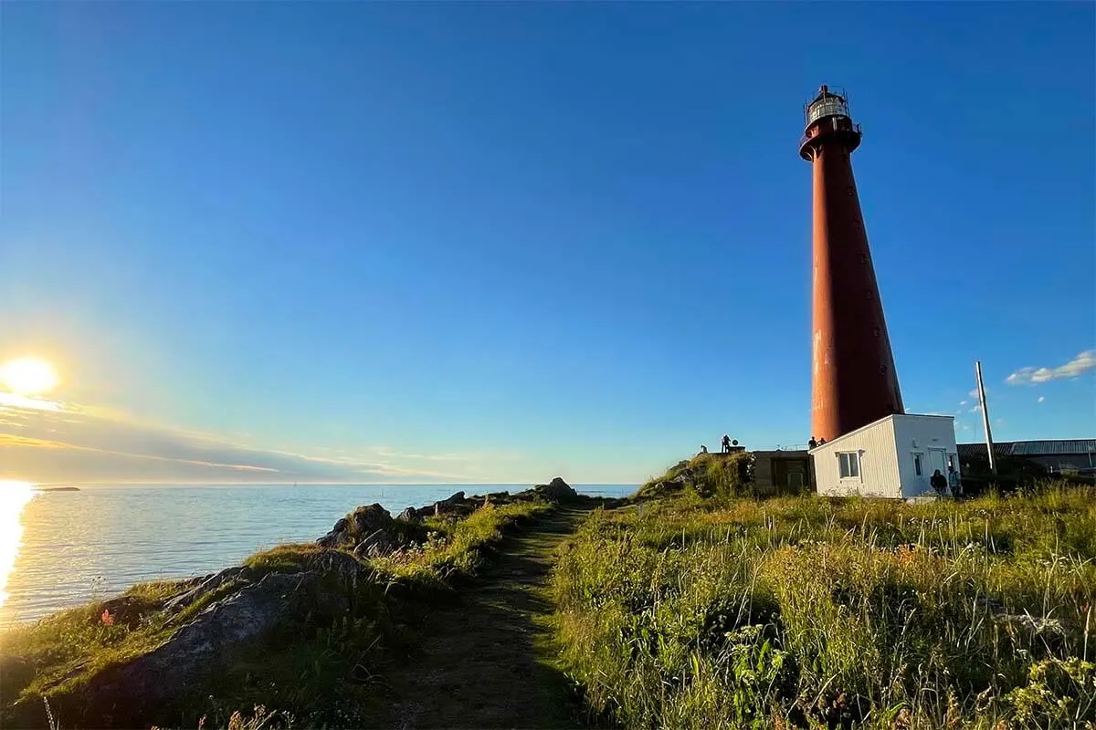 Midnight sun at Andenes Lighthouse in Northern Norway