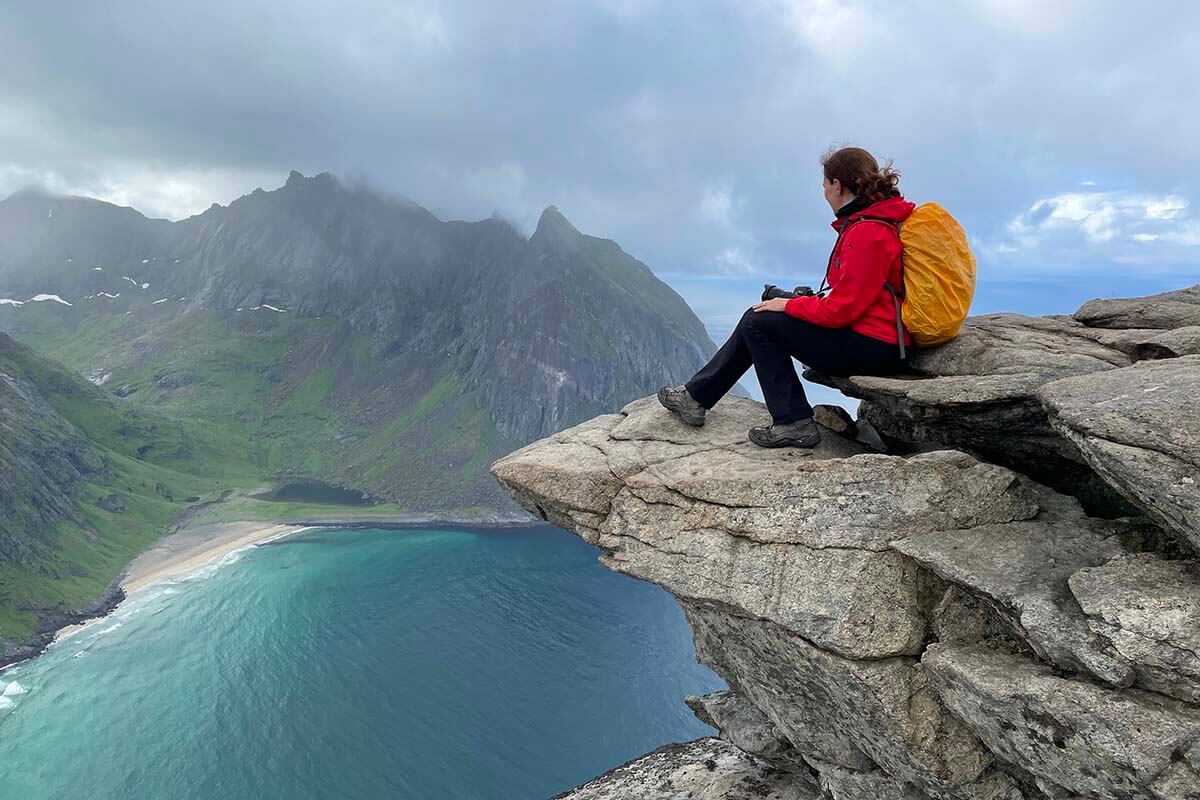 View from Ryten mountain in Lofoten, Norway