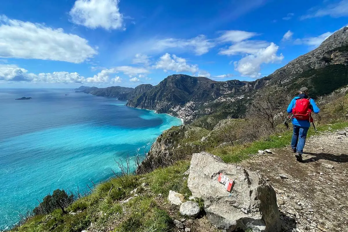 Amalfi Coast views from the Path of the Gods hiking trail