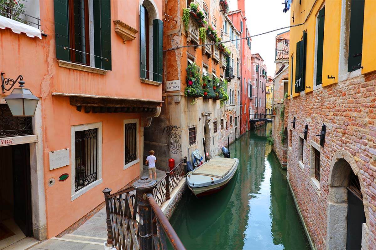 Venice canals and colorful houses