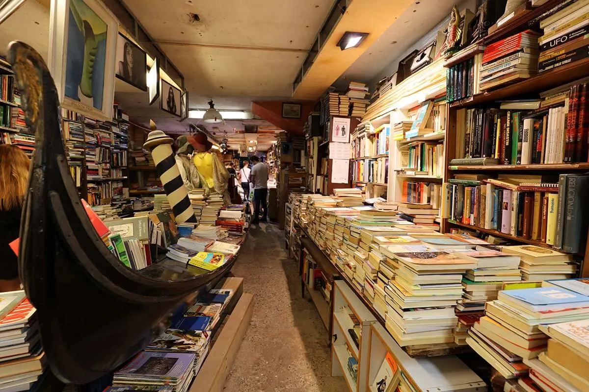 Libreria Acqua Alta bookstore in Venice