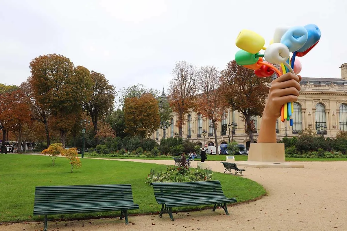 Bouquet of Tulips sculpture near Petit Palais in Paris