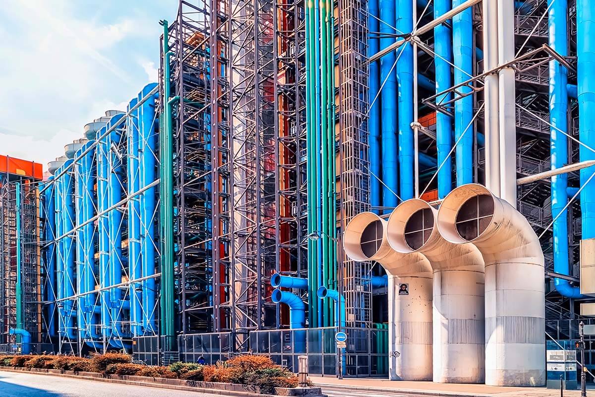 Colorful facade of the Pompidou Center in Paris