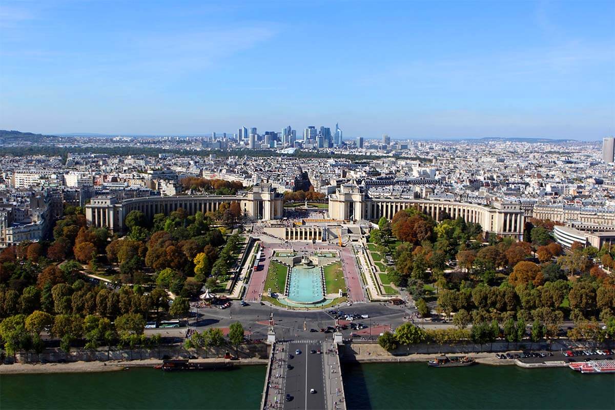 Paris view from the second floor of the Eiffel Tower