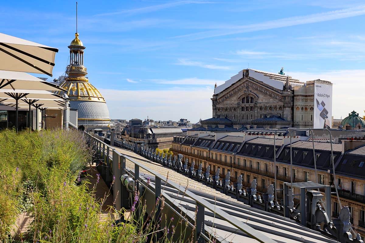 Rooftop terrace of Printemps department store in Paris