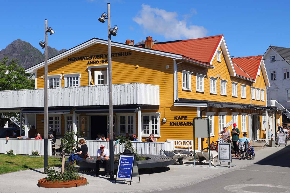 Henningsvær Guesthouse hotel in Henningsvaer town in Lofoten, Norway