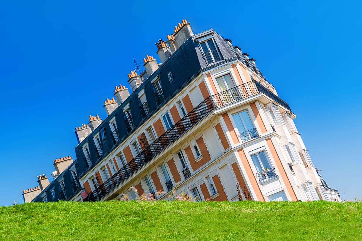 The Sinking House in Montmartre neighborhood in Paris