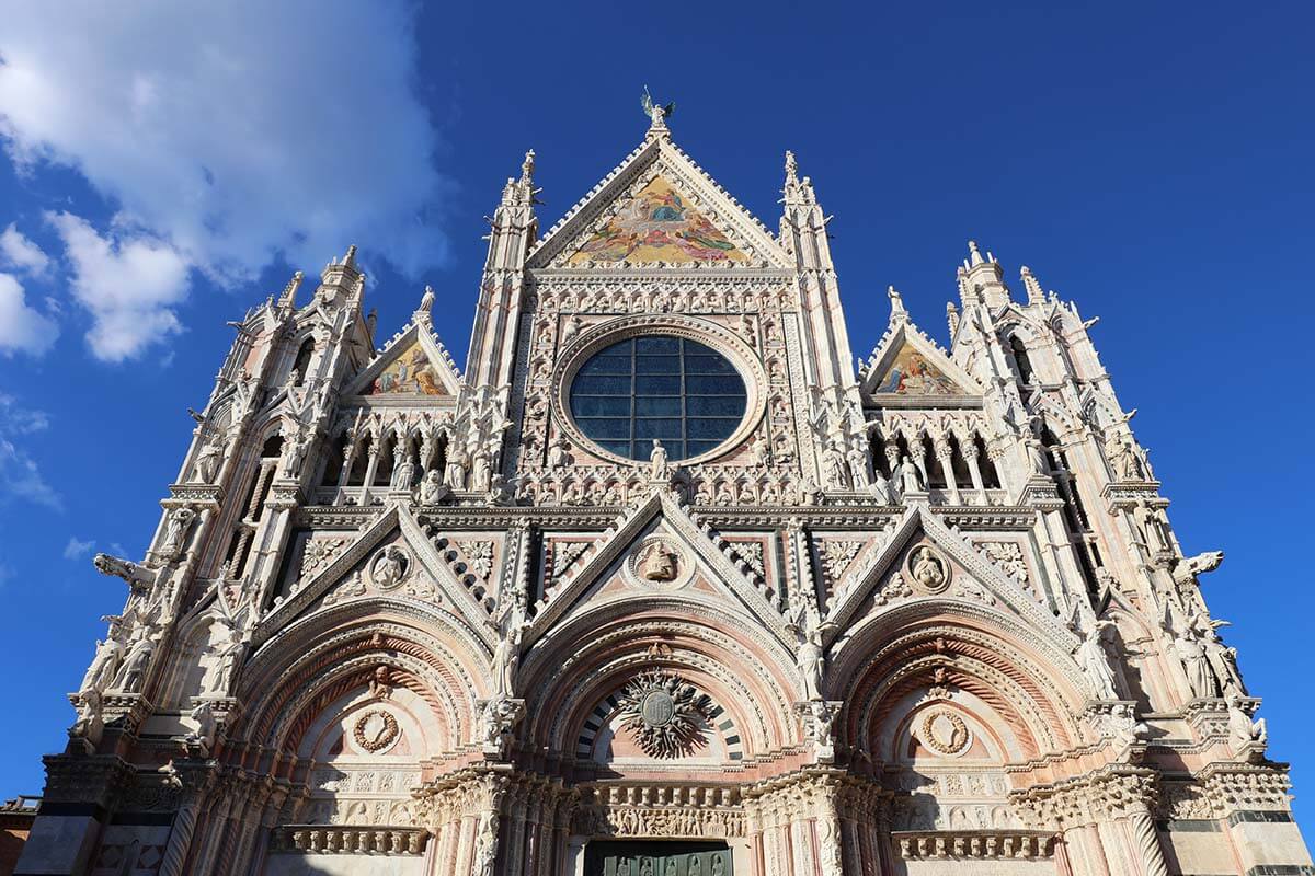 Front facade of Siena Cathedral in Italy