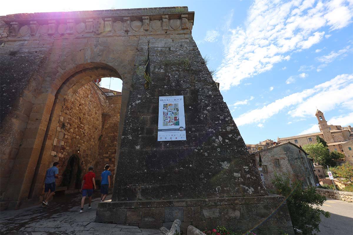 Porta al Prato city gate in Montepulciano, Italy