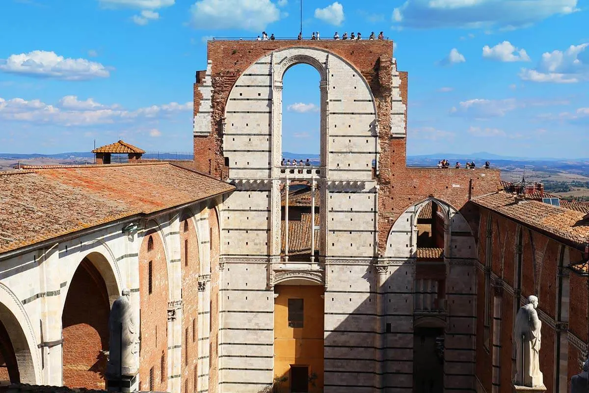 Siena New Duomo and Facciatone terrace