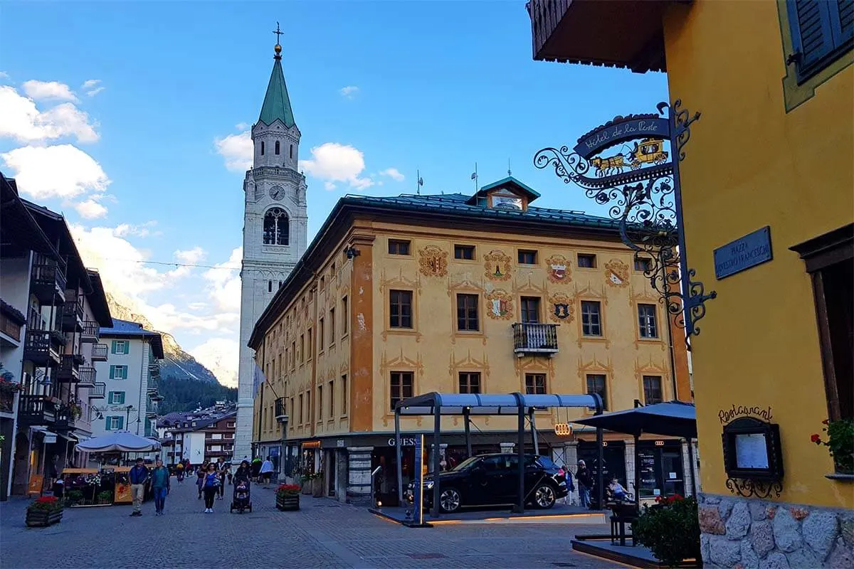 Cortina d'Ampezzo town center - Dolomites, Italy